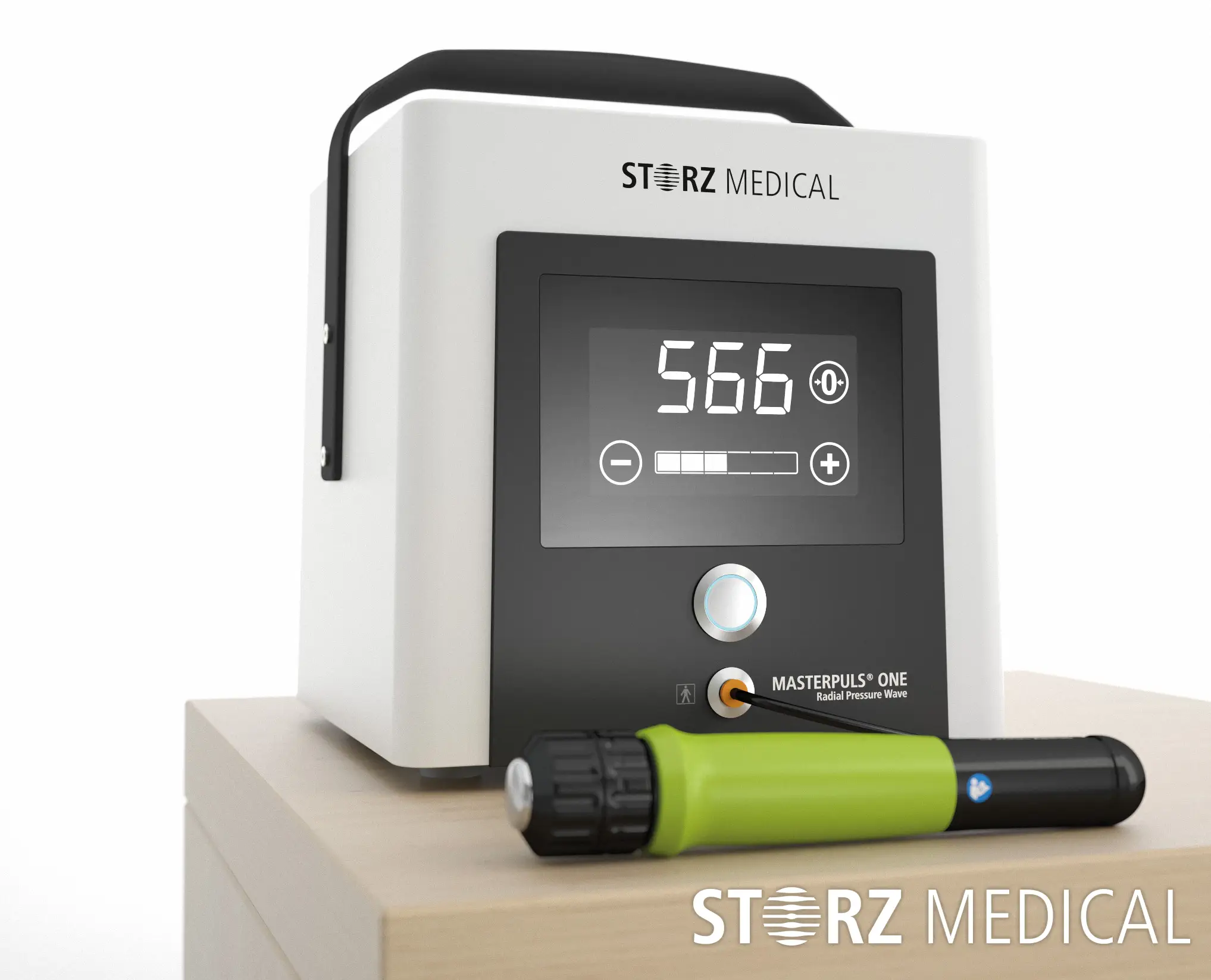 Prenosni radialni aparat za udarne valove STORZ Medical MASTERPULS ONE z ročnikom